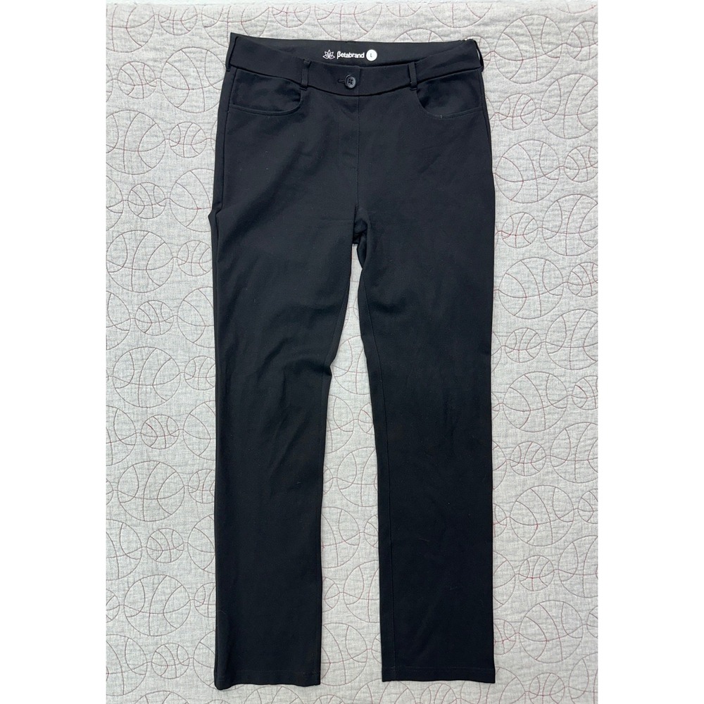 Betabrand Dress Pant Yoga Pants Black Straight Leg / Women's Large